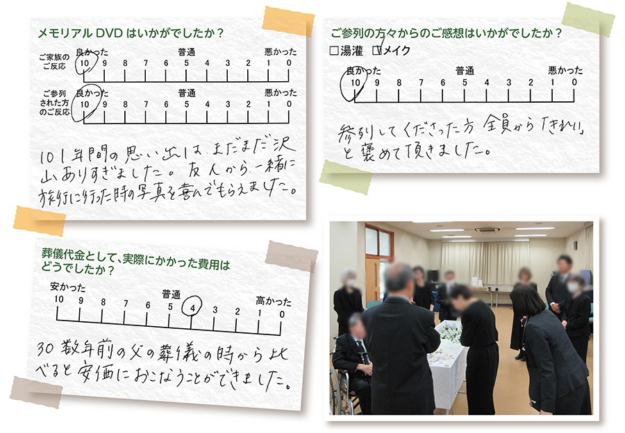 椿中央会館 家族葬 お客様の声
